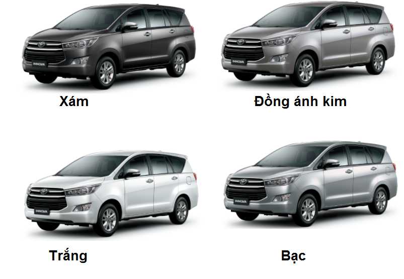 M&agrave;u sắc ngoại thất của Toyota Innova E-V-G