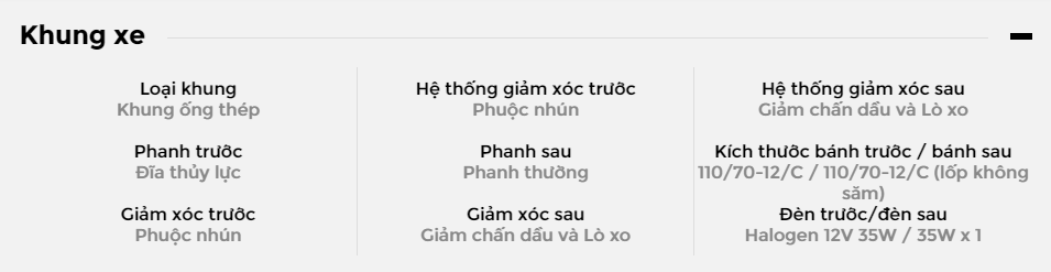 Khung xe của Yamaha Grande