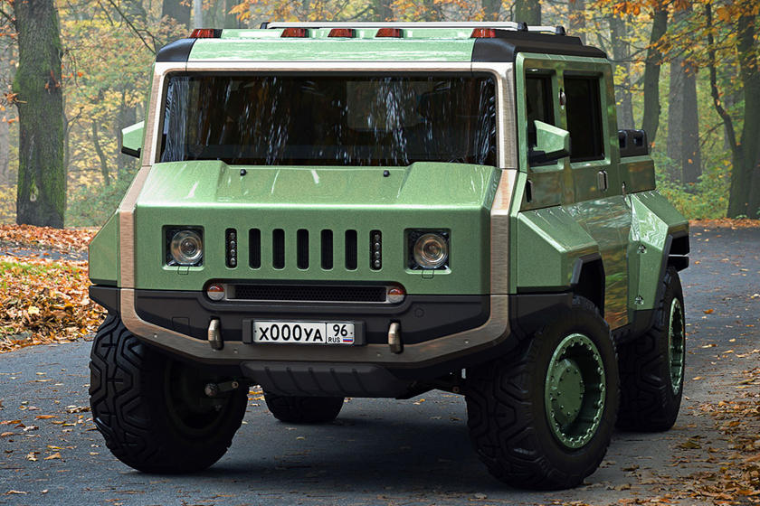 H-UAZ l&agrave; một phương tiện khiến người ta li&ecirc;n tưởng tới những chiếc Hummer của qu&acirc;n đội Mỹ