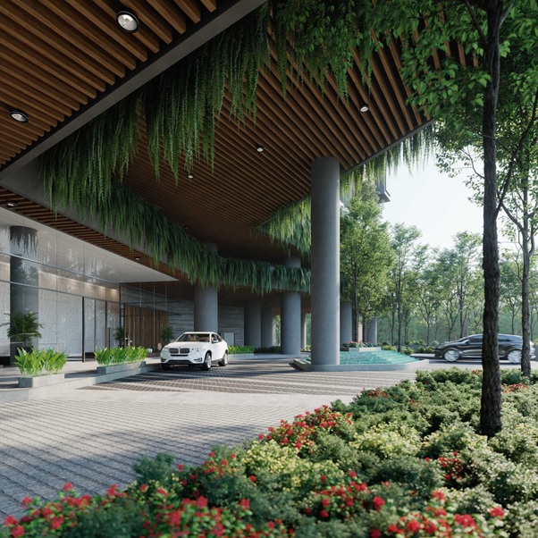 Lối v&agrave;o khu vực đỗ xe