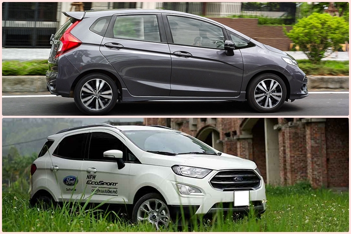Ngoại thất của Honda Jazz đậm chất thể thao, còn Ford EcoSport mềm mại, thanh lịch a1