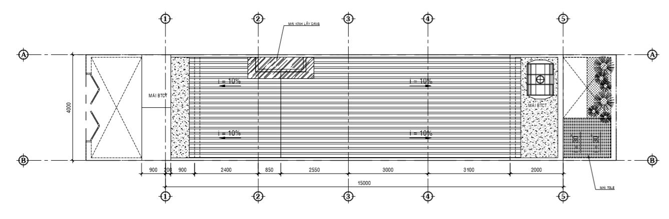 bản vẽ c&ocirc;ng năng mặt bằng tầng thượng