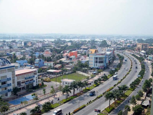 một góc tỉnh Đồng Nai có đường lớn và nhiều nhà ở