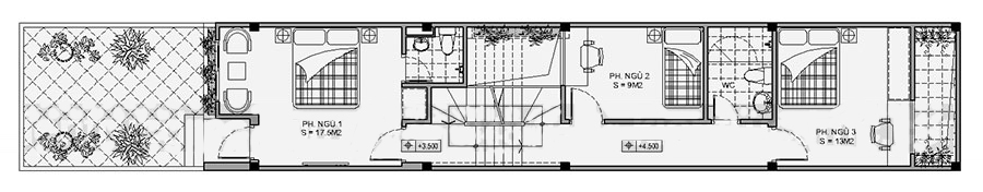 Hình ảnh bản vẽ thiết kế mặt bằng tầng 2