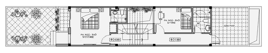 Hình ảnh bản vẽ thiết kế mặt bằng tầng 3