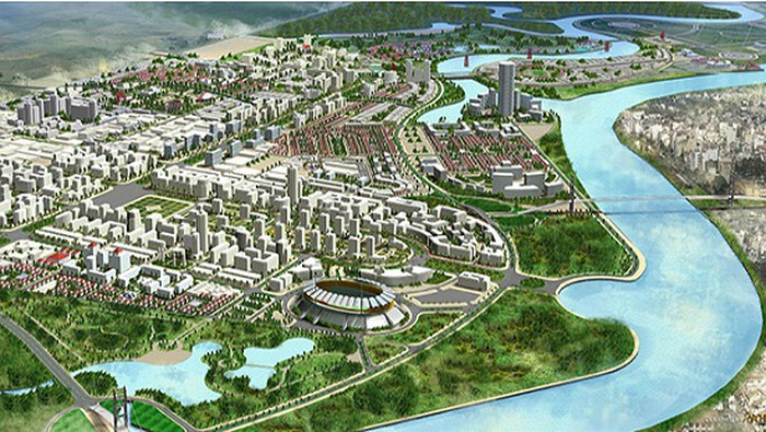 phối cảnh dự &aacute;n khu đ&ocirc; thị ven s&ocirc;ng