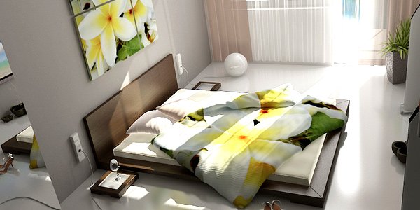 phòng ngủ với ánh sáng tự nhiên ngập tràn