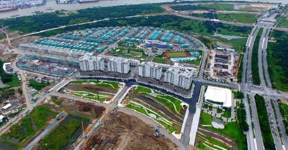 khu đất dự án nhà ở nhìn từ trên cao