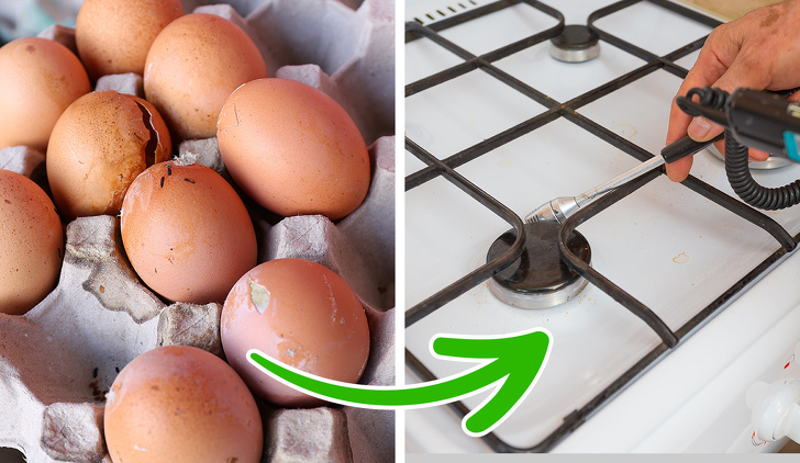 trứng thối và bếp ga rò rỉ khí