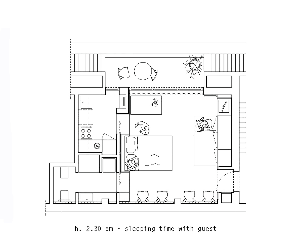 Hình ảnh sơ đồ bố trí nội thất căn hộ 28m2