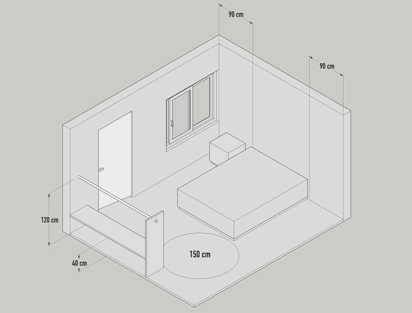 k&iacute;ch thước trong ph&ograve;ng ngủ