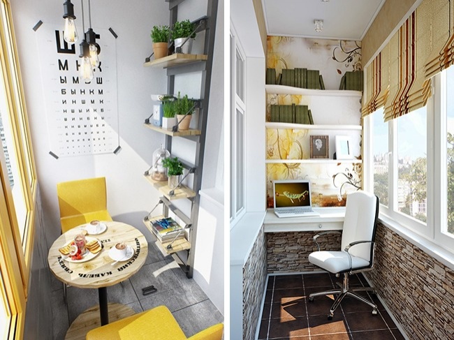 H&igrave;nh ảnh ban c&ocirc;ng căn hộ chung cư được b&agrave;i tr&iacute; th&agrave;nh g&oacute;c l&agrave;m việc, ph&ograve;ng ăn hai người