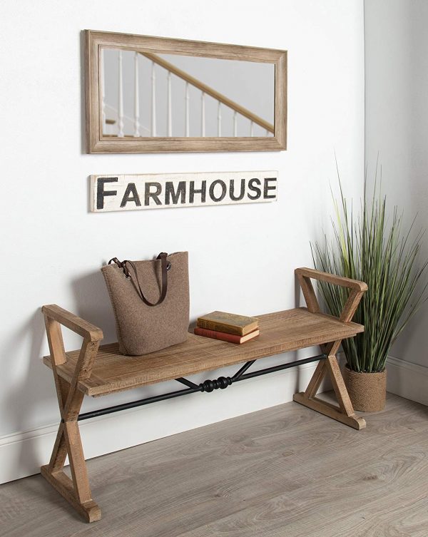 H&igrave;nh ảnh băng ghế ngồi ở lối v&agrave;o phong c&aacute;ch Farmhouse mộc mạc