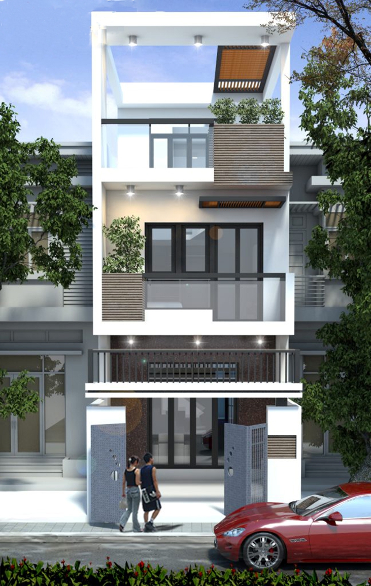 mặt tiền nh&agrave; phố 2 tầng 1 tum