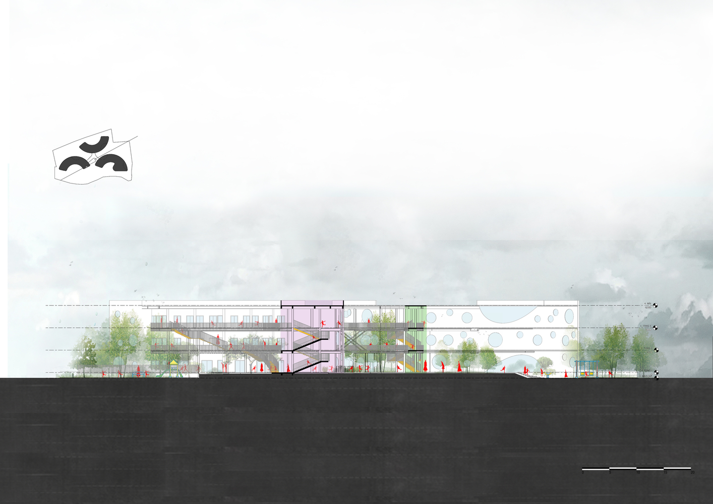 Mặt cắt trường mẫu gi&aacute;o