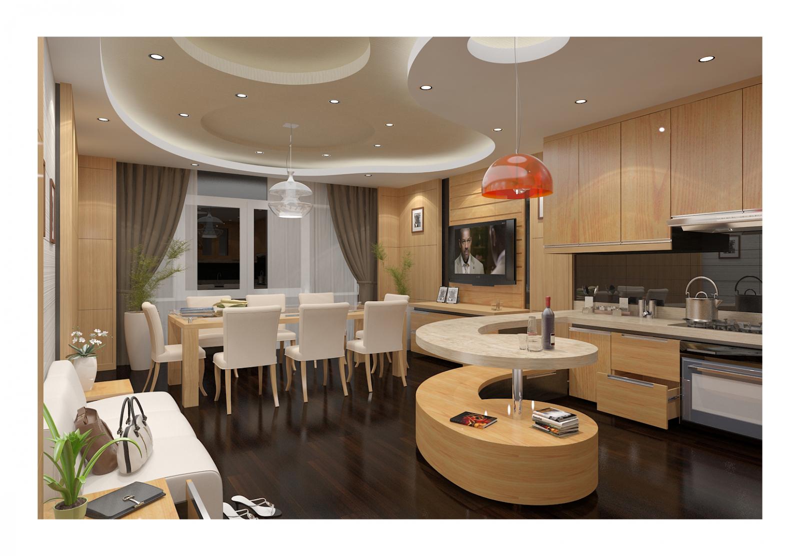 Hình ảnh nội thất phòng bếp + ăn - góc 2