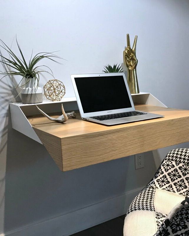 H&igrave;nh ảnh cận cảnh mẫu b&agrave;n l&agrave;m việc treo tường gọn xinh