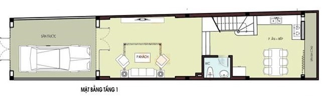 H&igrave;nh ảnh bản vẽ thiết kế mặt bằng tầng 1 nh&agrave; ống