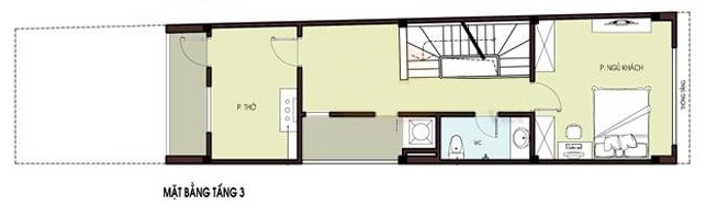H&igrave;nh ảnh bản vẽ thiết kế mặt bằng tầng 3 nh&agrave; ống