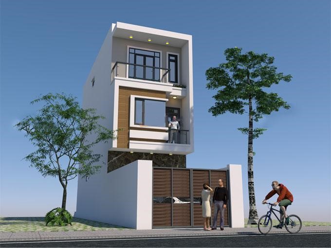 H&igrave;nh ảnh phối cảnh 3D mẫu nh&agrave; ống 3 tầng phong c&aacute;ch hiện đại