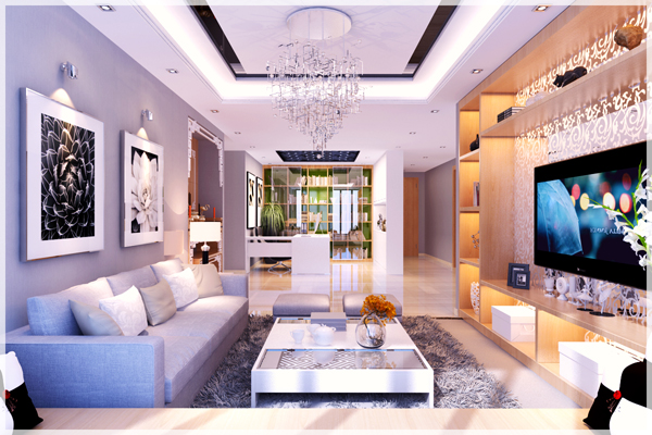 h&igrave;nh ảnh k&ocirc;ng gian ph&ograve;ng kh&aacute;ch căn hộ 140m2 được đ&oacute;ng khung bởi bộ ghế sofa m&agrave;u trắng x&aacute;m sang trọng, b&agrave;n tr&agrave; vu&ocirc;ng thấp đặt tr&ecirc;n thảm l&ocirc;ng, đối diện l&agrave; tủ kệ tivi.h 