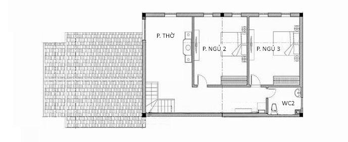 h&igrave;nh ảnh bản vẽ thiết kế mặt bằng nh&agrave; cấp 4 c&oacute; g&aacute;c lửng phong c&aacute;ch hiện đại
