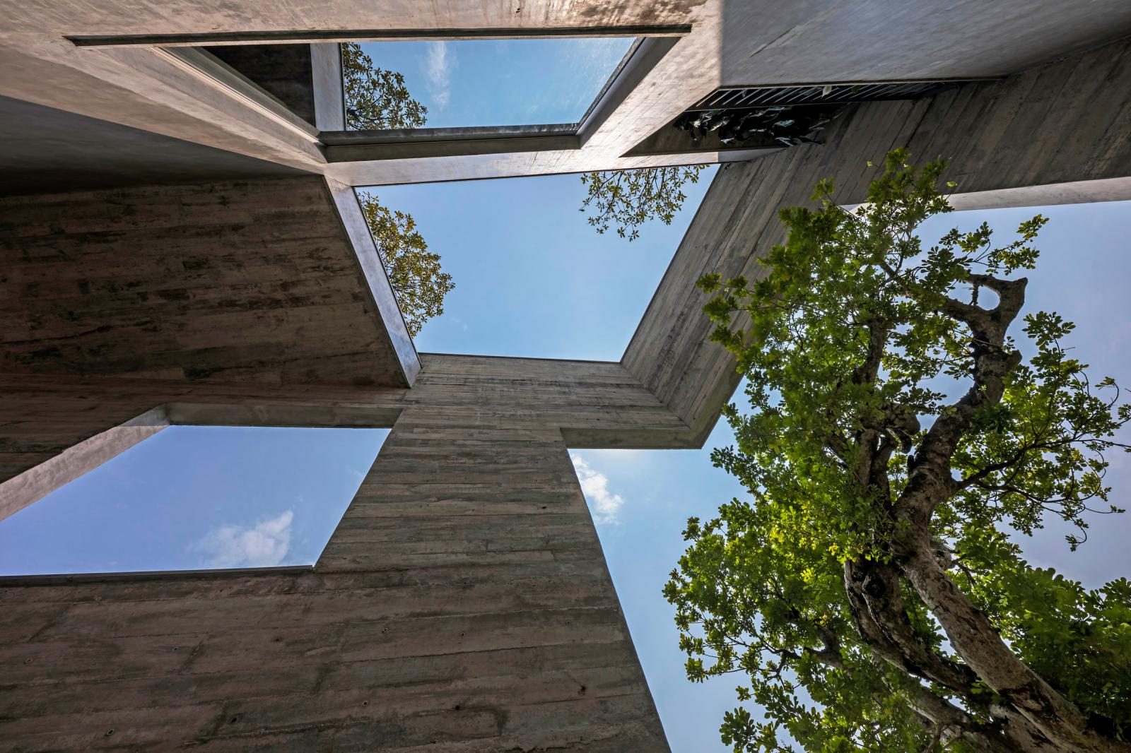 Những ô cửa thoáng và sáng mang đến cảm giác gần gũi với thiên nhiên, xóa nhòa ranh giới giữa bên trong và bên ngoài nhà. Kiến trúc biệt thự đẹp