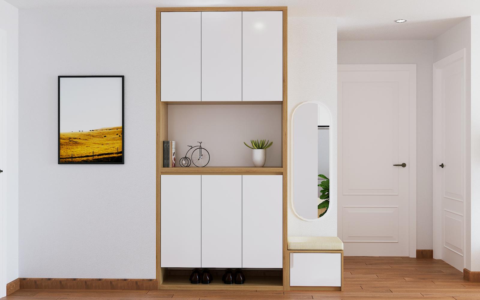 tủ giày kết hợp kệ ngồi