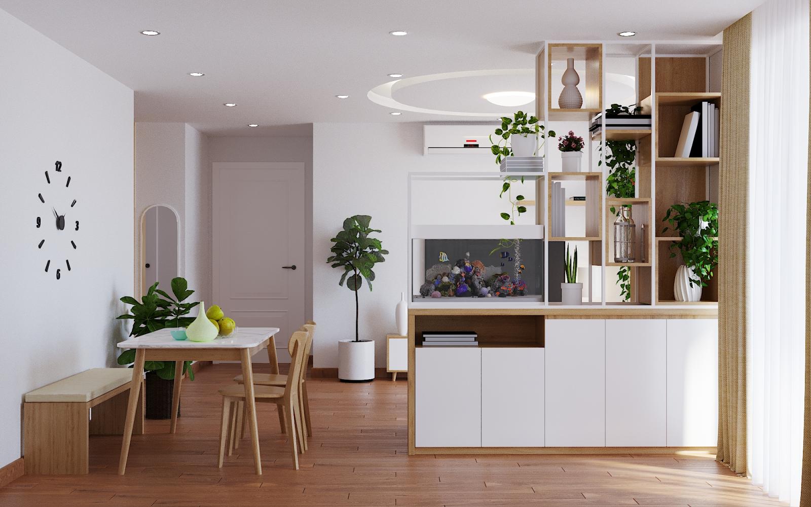 khu vực ăn uống trong căn hộ 2 phòng ngủ