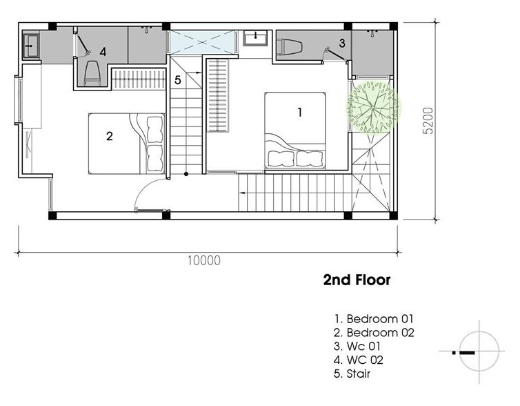 bản vẽ mặt bằng tầng 2