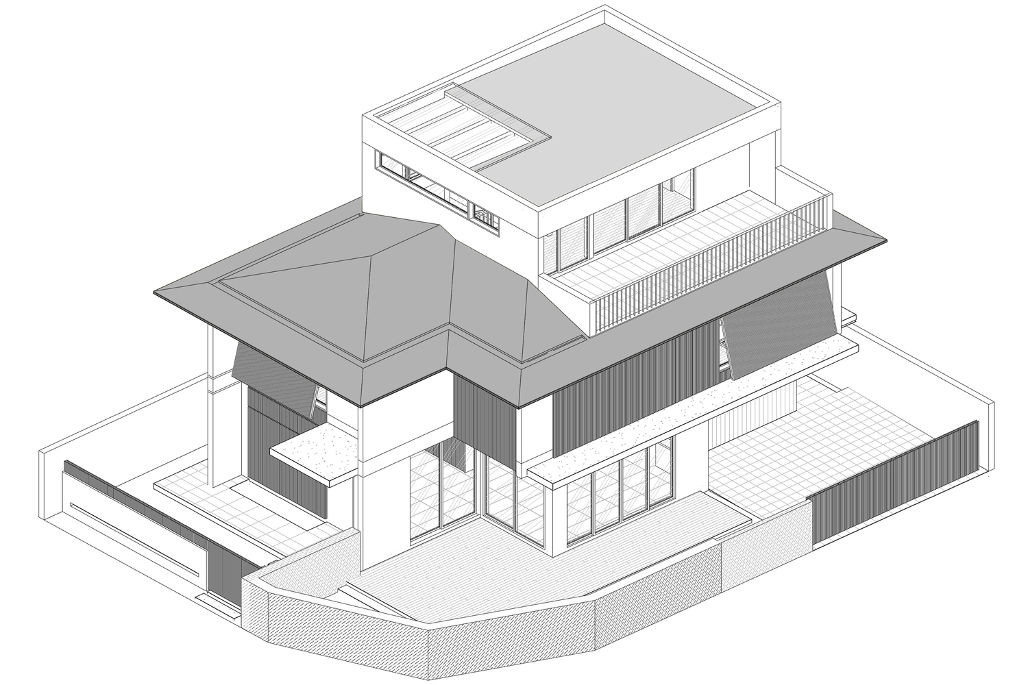 h&igrave;nh ảnh phối cảnh tổng thể nh&agrave; 3 tầng