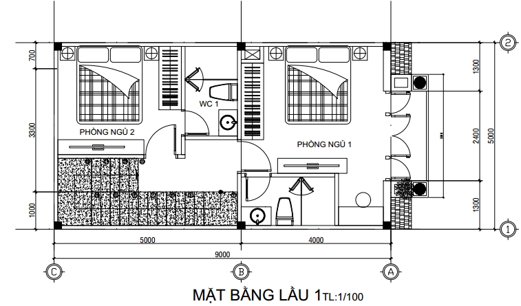 Mặt bằng thiết kế nh&agrave; m&aacute;i Th&aacute;i 