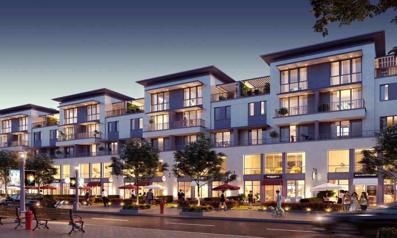 Một dự án shophouse nhộn nhịp về đêm dự án shophouse đông đúc về đêm