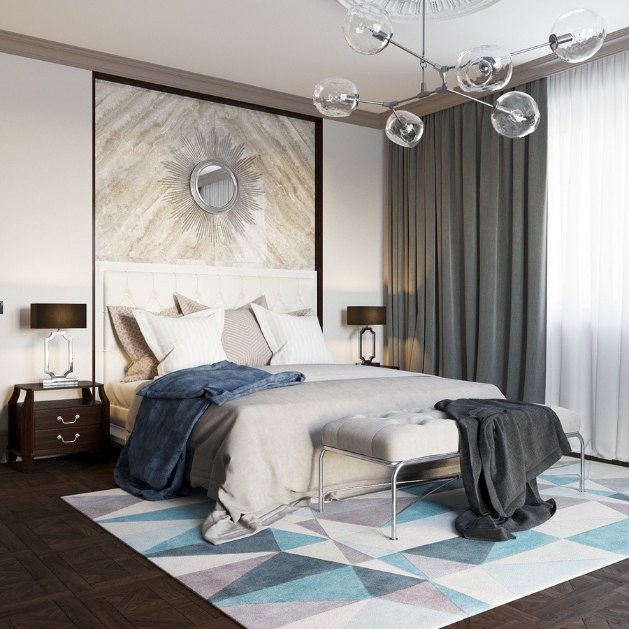 Thảm trải sàn họa tiết hình học trong phòng ngủ hình ảnh thảm trải sàn họa tiết hình học trong phòng ngủ