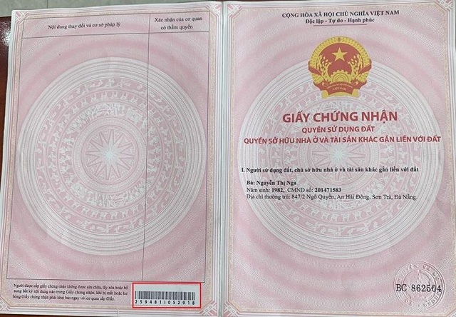 phân biệt sổ hồng thật, giả 1 cuốn sổ hồng có mã vạch để phân biệt thật giả