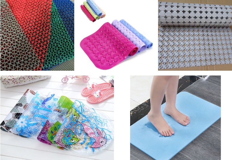 hình ảnh các loại thảm trải sàn chống trơn trượt nhà tắm màu sắc nổi bật