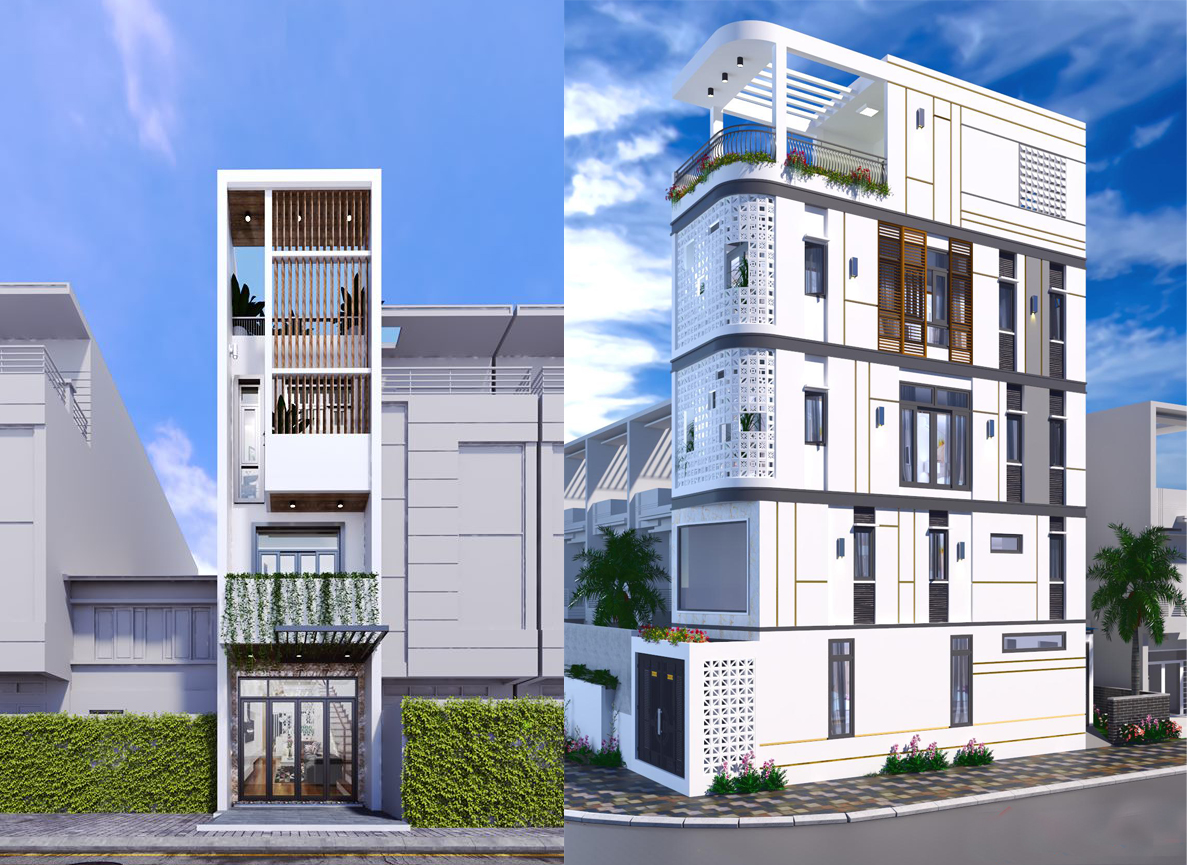 Hai mẫu thiết kế nh&agrave; phố