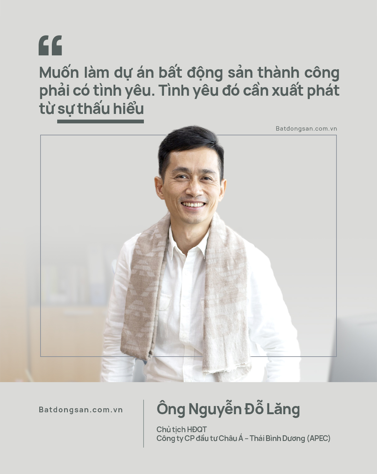 Chân dung ông Nguyễn Đỗ Lăng - Chủ tịch HĐQT Công ty CP đầu tư Châu Á – Thái Bình Dương (APEC)