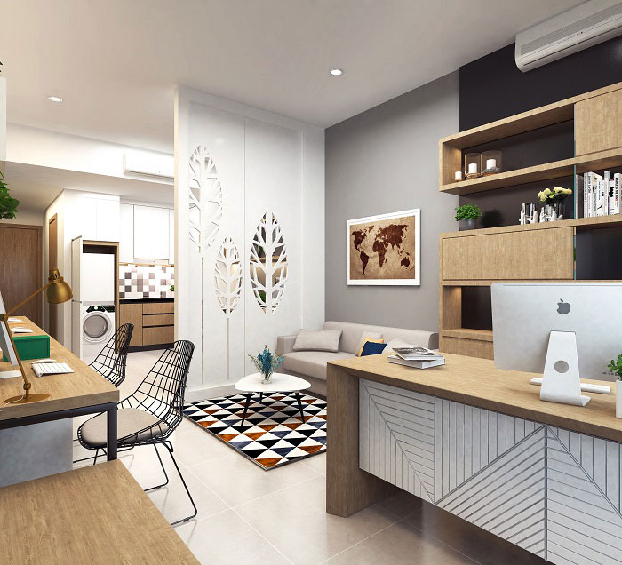 Nội thất căn hộ Officetel đẹp
