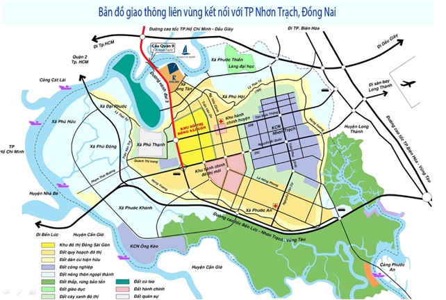 Bản đồ giao th&ocirc;ng TP. Nhơn Trạch