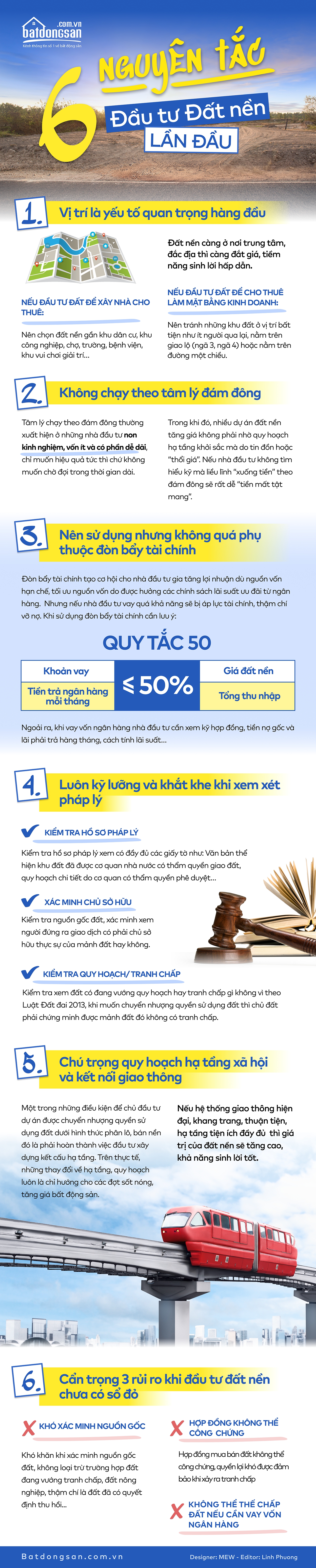 Infographic chỉ ra những lưu &yacute; trong đầu tư đất nền.