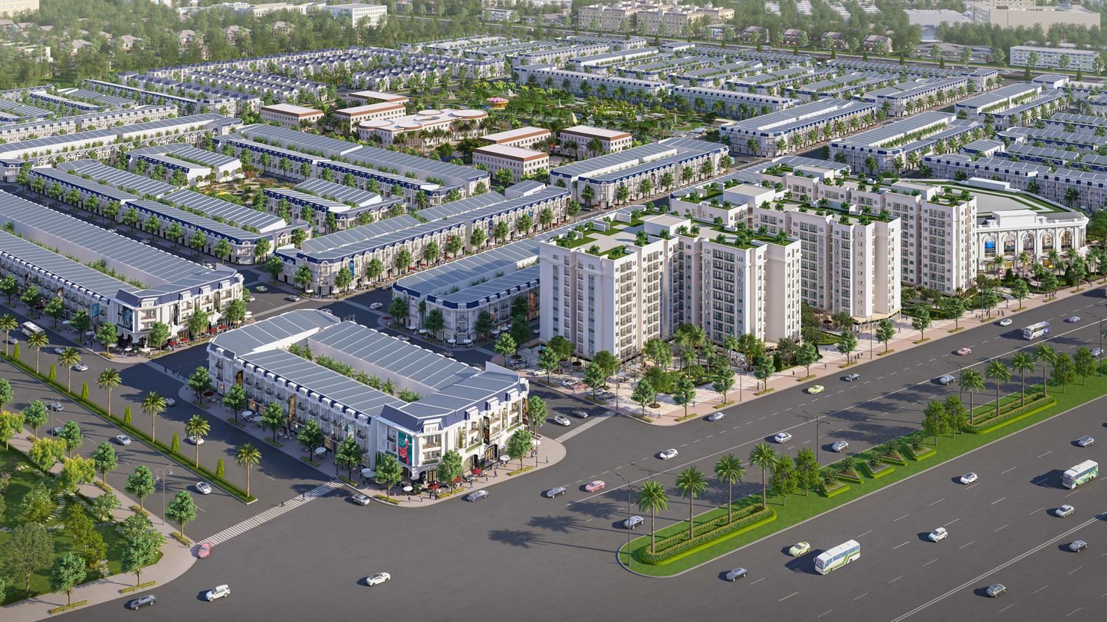 Phối cảnh Century City nằm ngay mặt đường lớn