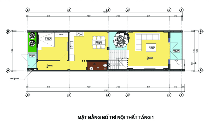 h&igrave;nh ảnh bản vẽ thiết kế mặt bằng tầng 1 nh&agrave; l&ocirc; phố