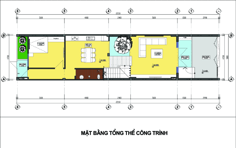 h&igrave;nh ảnh bản vẽ thiết kế mặt bằng tổng thể nh&agrave; l&ocirc; 3 tầng