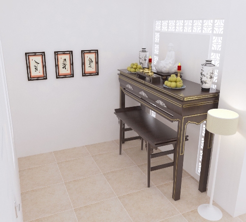 Phối cảnh thiết kế phòng thờ Phối cảnh thiết kế phòng thờ