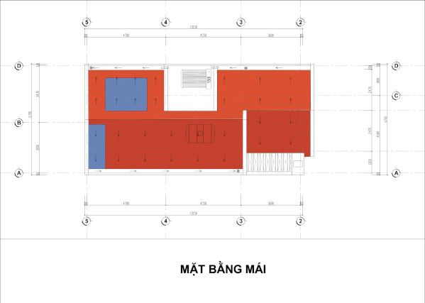 h&igrave;nh ảnh mặt bằng m&aacute;i nh&agrave; phố 3 tầng