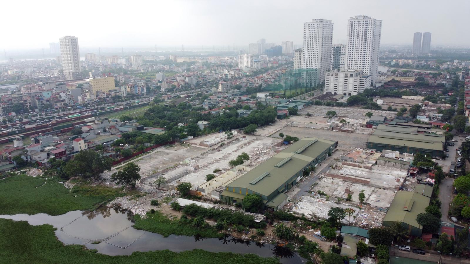 khu đất thực hiện dự &aacute;n Aeon Mall Ho&agrave;ng Mai nh&igrave;n từ tr&ecirc;n cao