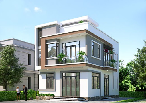 hình ảnh phối cảnh 3D mẫu biệt thự 2 tầng phong cách hiện đại