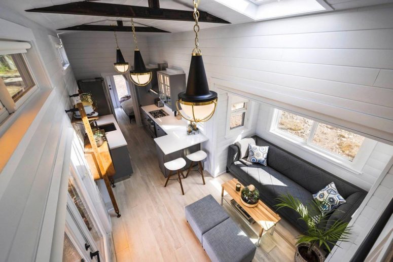 Không gian sinh hoạt bên trong nhà di động 36m2