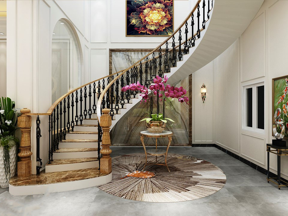 Cầu thang v&agrave; c&acirc;y cảnh